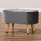 Baxton Studio Simone Mid-Century Grey Velvet Upholstered Wood Ottoman 161-10280 - alternate 2
